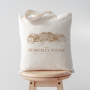 Pemberley Tote Bag Jane Austen Tote Bag Dark Academia Tote Bag Aesthetic Jane Austen Gifts Pride and Prejudice Tote Bag Bookish Tote Bag