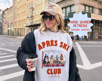Vintage Apres Ski Sweatshirt Ski Dogs Sweatshirt Apres Ski Club Sweatshirt 90s Apres Ski Sweater Gift for Skiers Vintage Ski Sweatshirt 90s