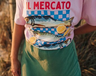 Il Mercato Shirt Sardines Shirt Italian Market Shirt Fisherman Aesthetic Coastal Aesthetic Shirt Sardine Top Tinned Fish Shirt Italian Gifts