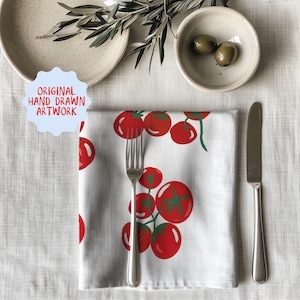 Tomato Cloth Napkin Tomato Napkins Italian Wedding Napkins Pizza Party Decor Italian Dinner Party Decor Thats Amore Napkins Tomatoes Decor
