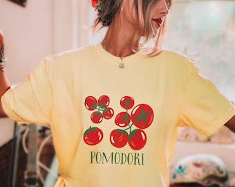 Tomato Shirt Il Mercato Shirt Culinary Shirt Tomato Girl Summer Shirt La Dolce Vita Shirt Italian Market Shirt Pomodoro Shirt Italian Summer