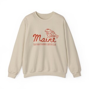 Maine Sweatshirt Lobster Sweatshirt New England Sweatshirt Maine Bachelorette Boothbay Harbor Sweatshirt Beachy Sweatshirt Coastal Aesthetic image 2