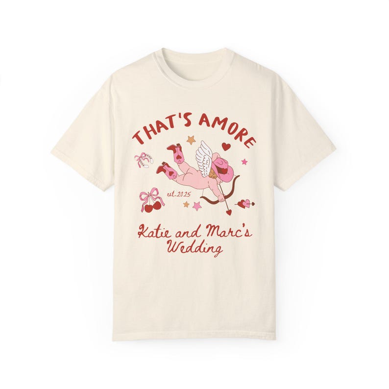 Das ist Amore Shirt Kundenspezifisches Hochzeits-Shirt Hochzeit Tshirt Toss Hochzeit Merch Frisch Mi Geschenke Italienisches Hochzeits-Thema Das ist Amore Theme Shirts Ivory