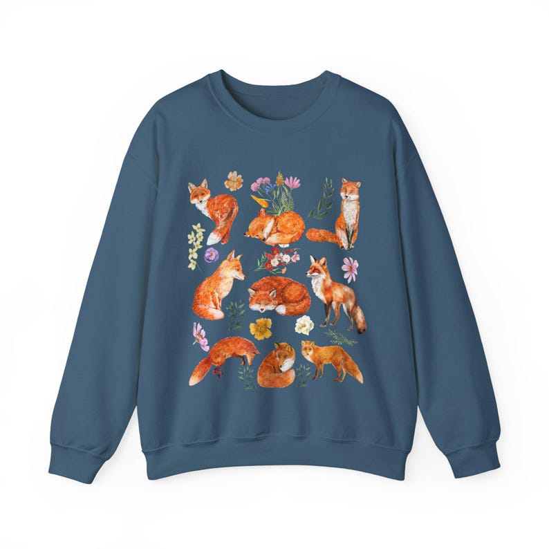 Fox Collage Sweatshirt Granola Girl Red Fox Sweatshirt Gifts for Fox