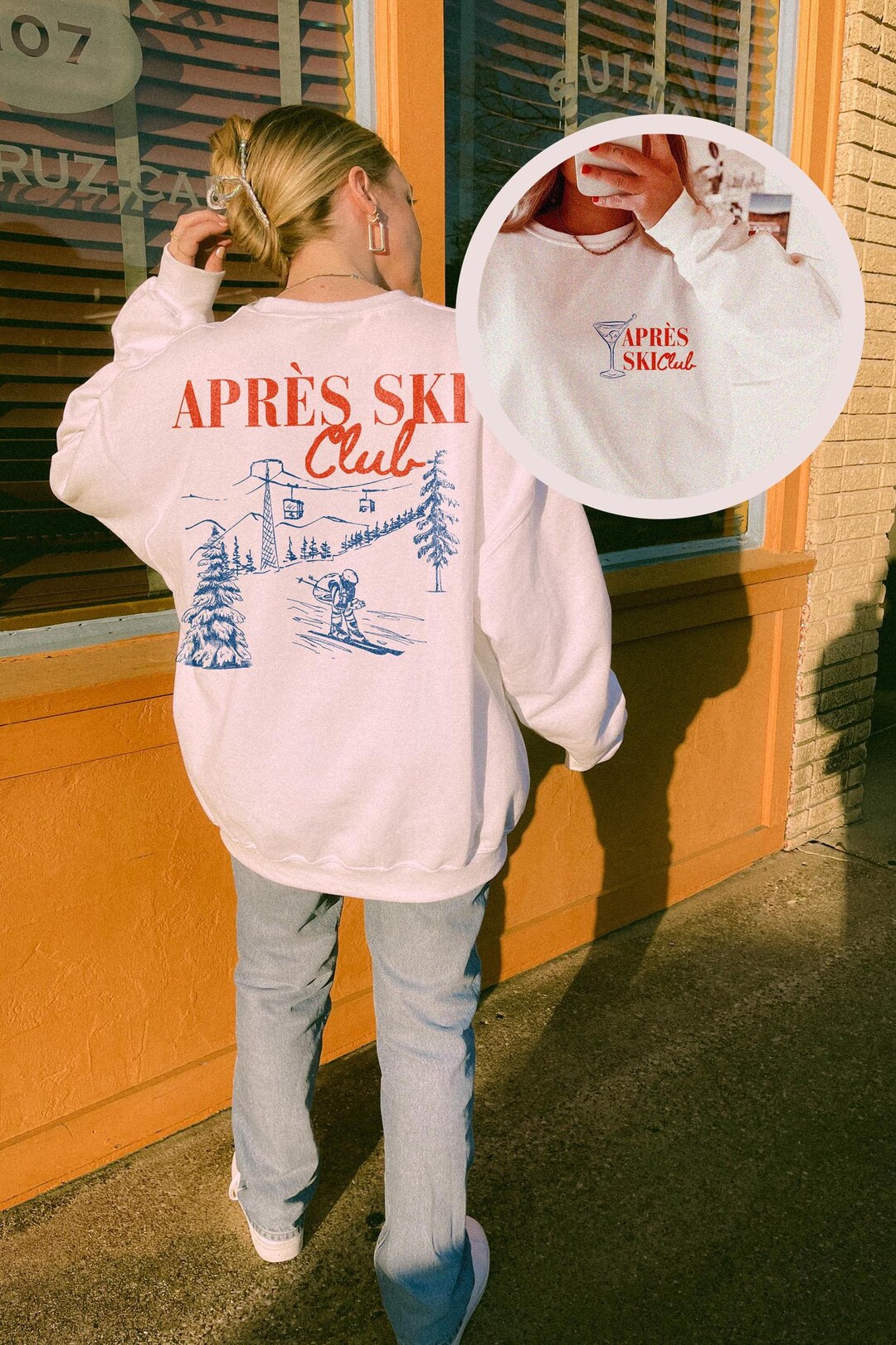 Sweat à Capuche "Apres Ski Party Crew" - Motif Lapin De Ski - Pour Soirées Chalet Et Fêtes
