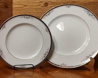 Set for 8 Noritake Ontario Cup and Saucer China Set Elegant Gold