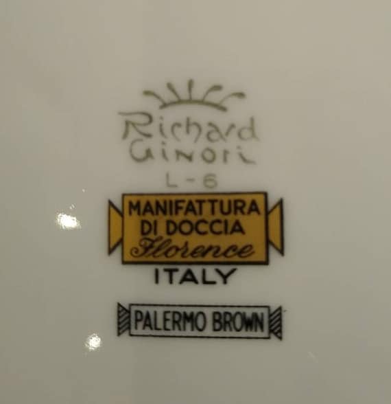 Richard Ginori. Florence. Pattern: Palermo Brown. - Etsy