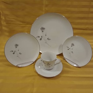 Society Fine China. Japan. Pattern: Shadow Rose. 5 Piece Place Setting and more.