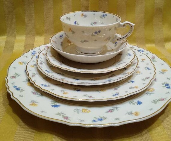 Federal Shape Syracuse China. Pattern: Suzanne. 6 Piece