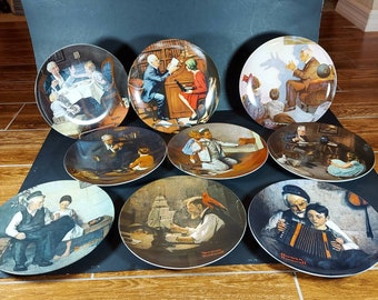 Placas decorativas de la colección Heritage de Norman Rockwell. Edwin M. Knowles.