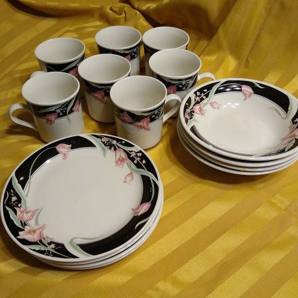 China Pearl Stoneware from CCA. Pattern: Serena. Various Pieces.