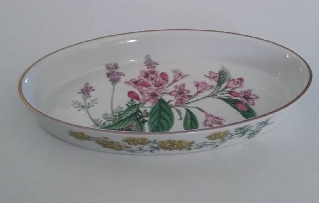 Spode Stratford Flowers 三角皿 上部より14.5×2.5 Spode Stafford Flowers Oven to Table Ware. Made in England. - Etsy