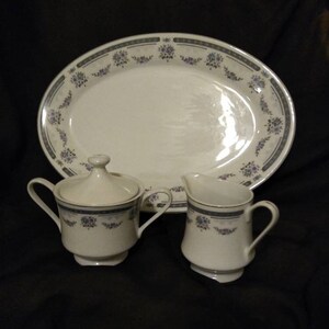 Beautiful Floral Platter and creamer and Sugar Bowl.