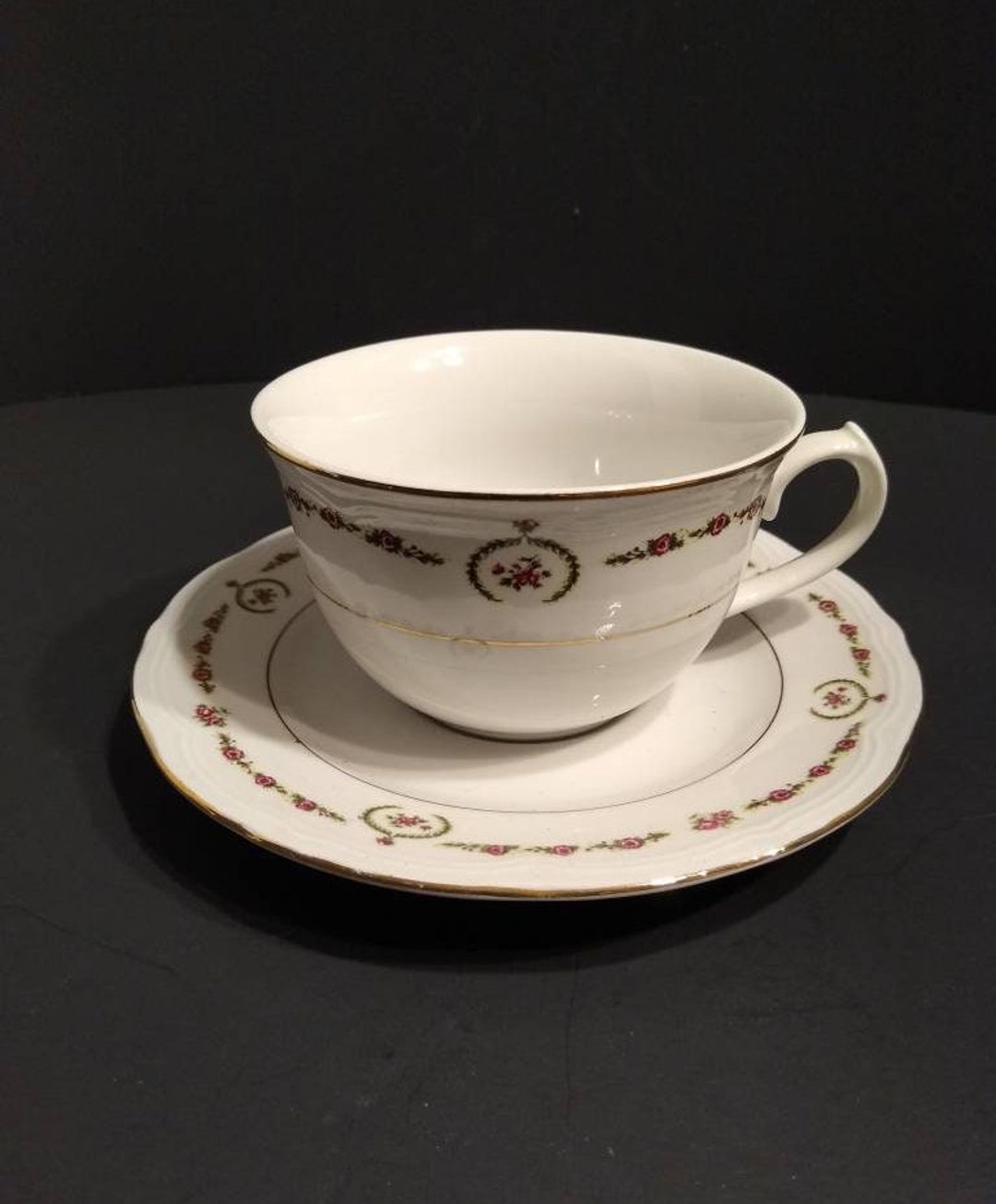 Lynns Fine China. Cup and Saucer Set. Etsy