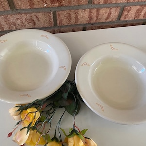 Set of 2 Vintage Niagara China Restaurant Ware Boomerang Pattern Soup or Large Salad Bowls