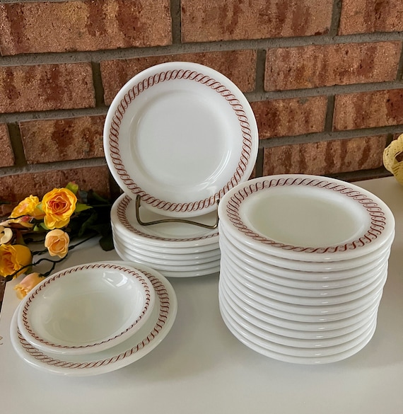 Corningware Pyrex Decor Regency Brown Restaurant Dishes Dessert