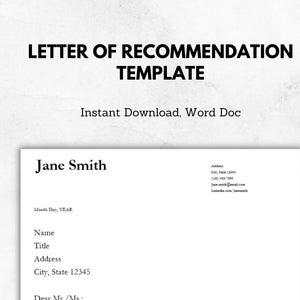 Plantilla de carta de recomendación (Word)