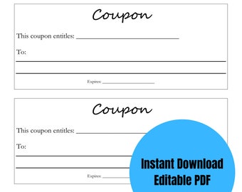 Custom Coupon PDF - Editable and Printable