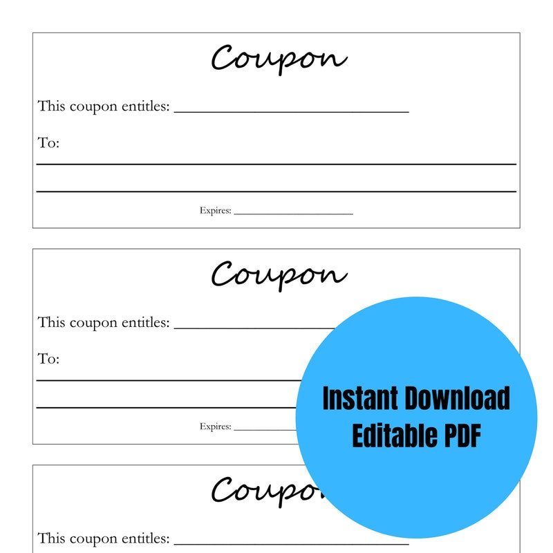 Coupon Template Etsy