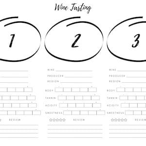 Wine Tasting Cards | Wine Tasting Kit | Wine Tasting Game | Blind Tasting | Wine Gifts | INSTANT DOWNLOAD