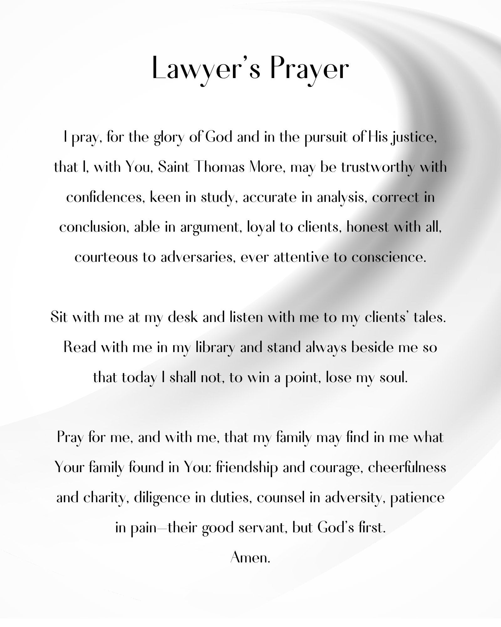 Thomas More Lawyers Prayer Digital Print Etsy