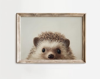 Vintage Hedgehog Nursery Art: Woodland Animal Digital Print (Instant Download)