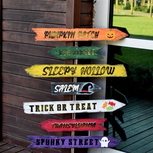 Halloween Directional Sign Individual Sign Outdoor Halloween - Etsy