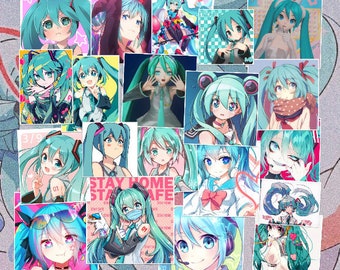 Hatsune miku Kawaii DIGITAL collage, 50 pieces wall collage room decor