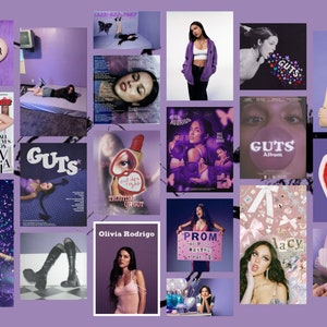 80 piezas Olivia Rodrigo Estética GUTS y SOUR impresiones de collage de pared digital