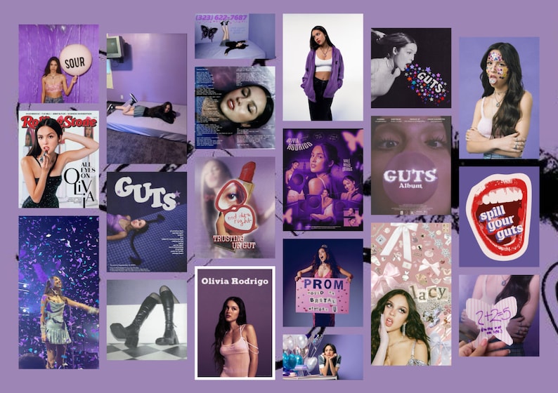 80 Pcs Olivia Rodrigo Aesthetic GUTS and SOUR Digital Wall Collage — free download