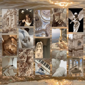 80 Pcs Light Academia Aesthetic digital wall prints collage