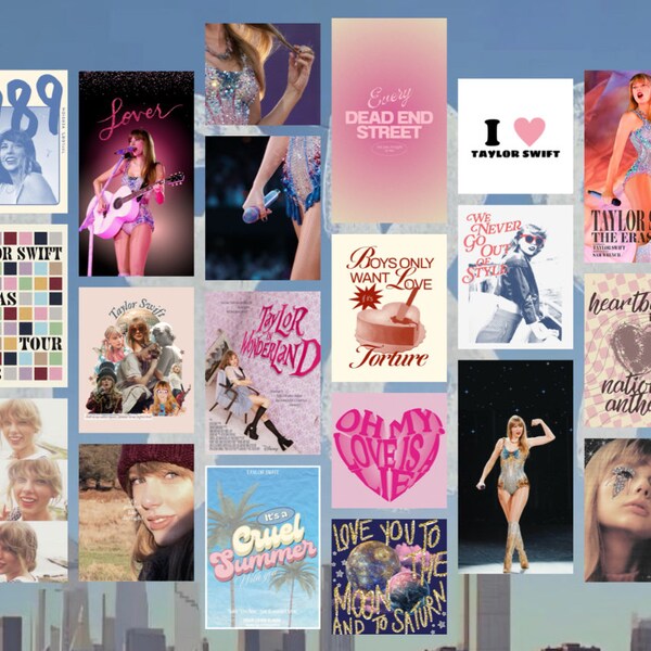 80 PCs Taylor swift the eras tour aesthetic wall collage prints | Digital Download