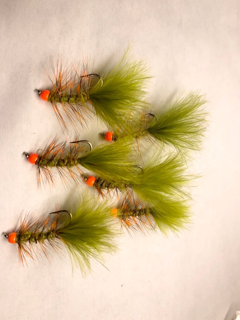 Pumpkin Head Flies Set of 6 Etsy