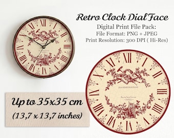 Vintage Classic Clock Dial Face Printable Template (PNG/JPEG) – DIY Home Decor Download