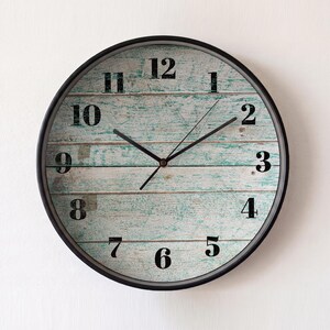 Silent Rustic Farmhouse Clock | Distressed Wood Wall Art Timepiece