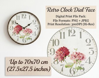 Clock dial face png jpeg Large Printable Vintage Style diy Clock