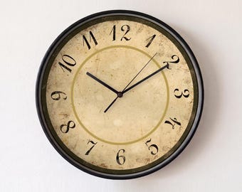 Antique Farmhouse Wall Clock | 12-Inch Silent Distressed Timepiece