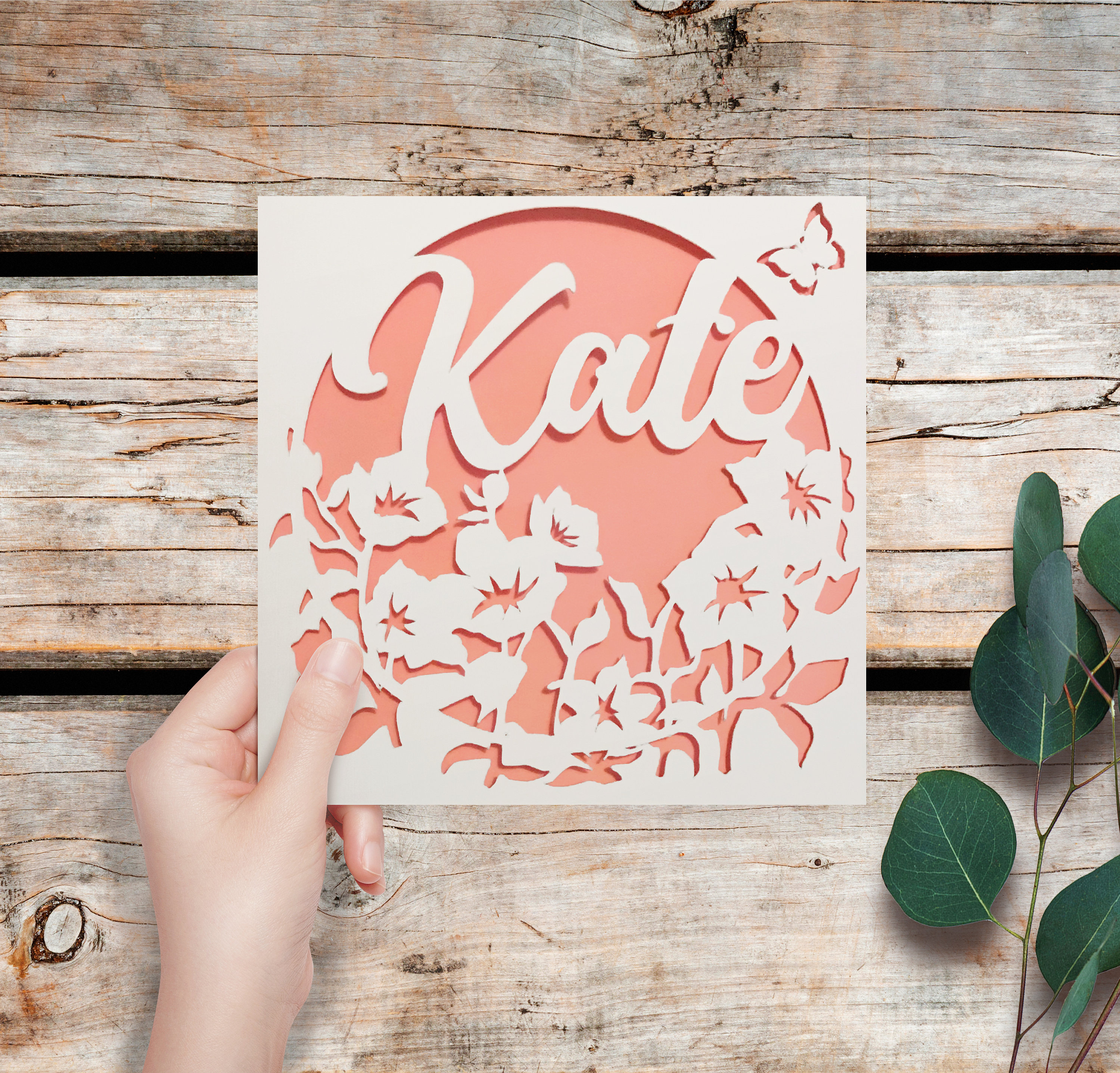 Personalised Papercut Card Etsy