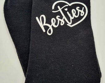 Hand Printed Best Friend Ladies Socks - Perfect Gift - Birthday, Stocking Fillers, Gift Sets