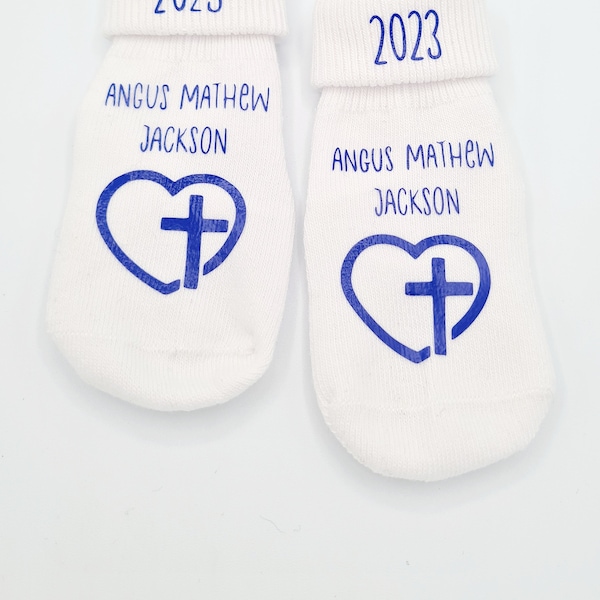 Baby/Toddler Christening Socks Personalised Keepsake with free gift bag
