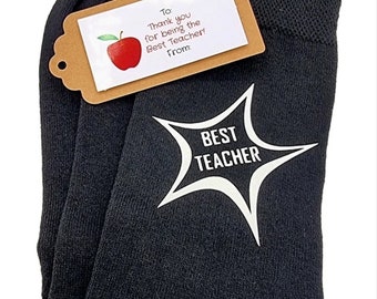 Teachers Gift Personalised Socks Best Teacher Teaching Assistant Free Gift Bag Free UK Postage