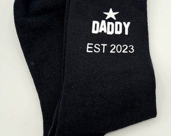 Daddy Est (any year) Daddy to Be / Step Dad / G/Dad- Socks - Father's Day - Gift From Bump - Gift Dad With Gift Bag