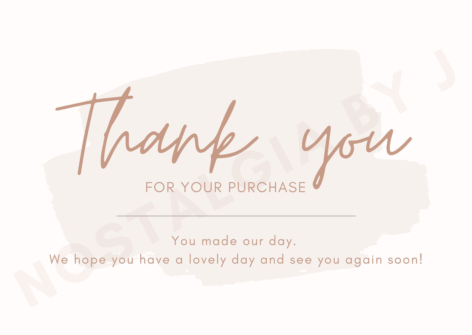 DIY Printable Pastel Beige Modern Aesthetic Thank You Card Etsy