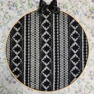 Black Geometric Lace Pin Hoops
