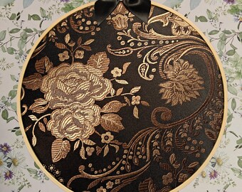 Enamel Pin Hoops -Bronze Brocade