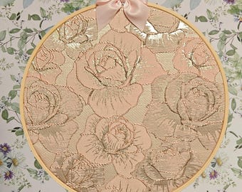 Enamel Pin Hoops -Pink Roses