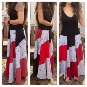 Custom Maxi Skirt Made From YOUR T-shirts Long Skirt Made From YOUR ...