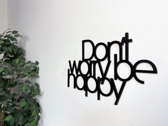 Don't Worry Be Happy Wood Sign Wooden Wall Decor Wood | Etsy