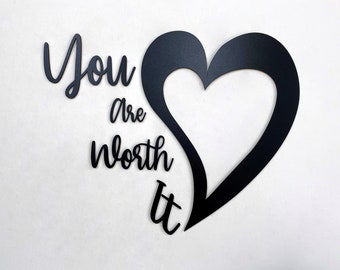 You Are Worth It Wood Sign, Bedroom Wall Art, Living Room Decor, Wooden Wall Art, Housewarming Gift, Wedding Gift