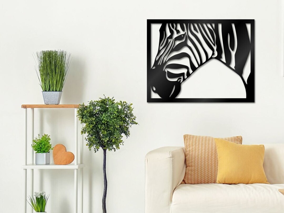 Zebra Wooden Wall Art, Animal Wood Decor, Living Room Wall Art, Birds ...